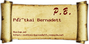 Pátkai Bernadett névjegykártya