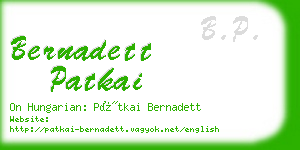 bernadett patkai business card